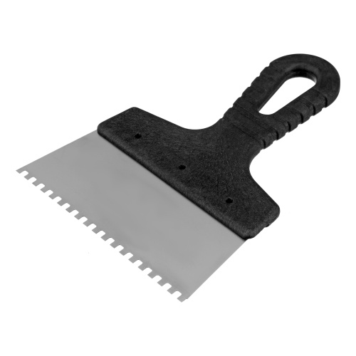 Шпатель из нержавеющей стали, 150 мм, зуб 4 х 4 мм, пластмассовая ручка Сибртех купить в Москве с доставкой по всей России | ProtosMarket.ru