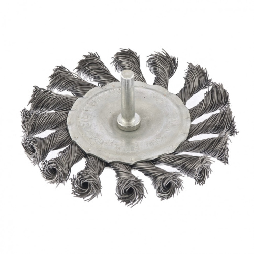 Щетка для дрели, 100 мм, плоская со шпилькой, крученая металлическая проволока Сибртех купить в Москве с доставкой по всей России | ProtosMarket.ru