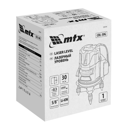 Лазерный уровень CRL-30G, 30 м, зеленый луч, акк. Li 2400 mah, резьба 5/8" MTX по ценам производителя в Казани с доставкой по всей России