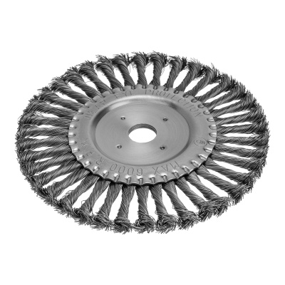 Щетка для УШМ, 200 мм, посадка 22.2 мм, плоская, крученая проволока 0.5 мм Сибртех по ценам производителя в Казани с доставкой по всей России