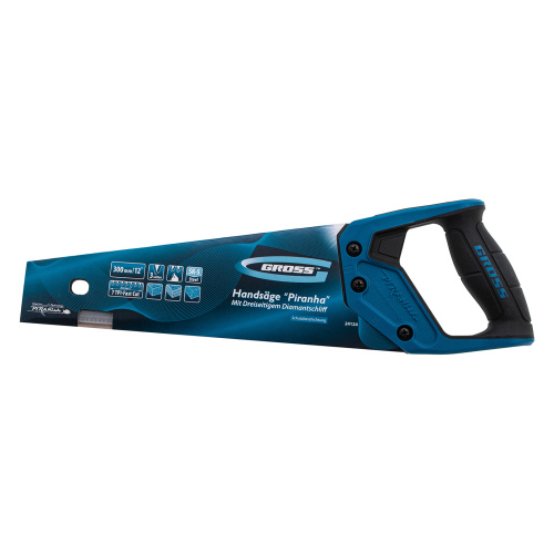 Ножовка по дереву "PIRANHA", 300 мм, 7 TPI, 3D-зуб, тефлоновое покрытие полотна, двухкомпонентная рукоятка Gross купить в Москве с доставкой по всей России | ProtosMarket.ru