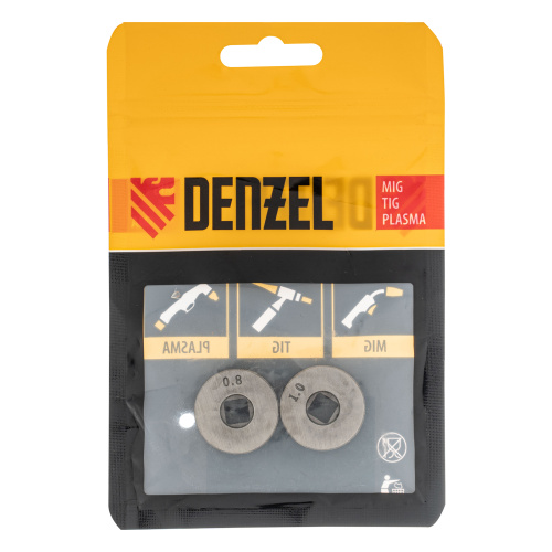 Подающий ролик, U профиль зубчатый под флюсовую проволоку 0,8-1мм посадка квадрат, 2 шт Denzel по ценам производителя в Казани с доставкой по всей России