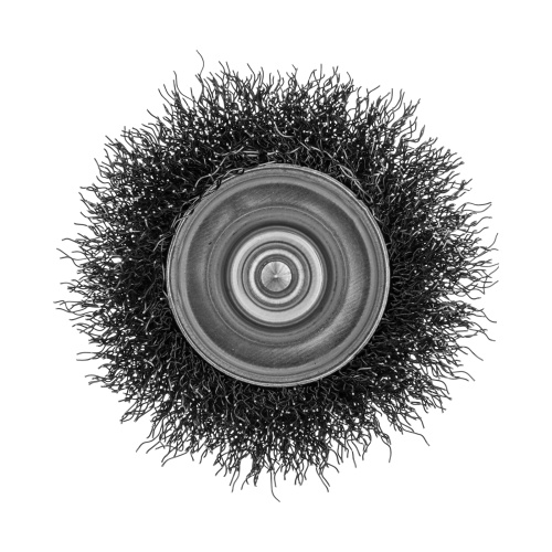 Щетка для дрели, 65 мм, Чашка, со шпилькой , нержавеющая витая проволока Denzel по ценам производителя в Казани с доставкой по всей России