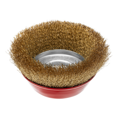 Щетка для УШМ, 150 мм, М14, "чашка", латунированная витая проволока Matrix по ценам производителя в Казани с доставкой по всей России