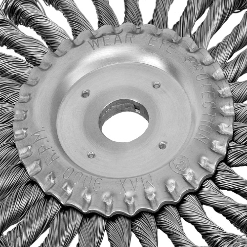 Щетка для УШМ 175 мм, посадка 22.2 мм, плоская, крученая металлическая проволока Сибртех по ценам производителя в Казани с доставкой по всей России