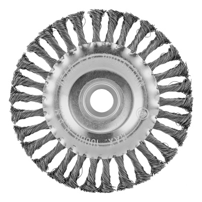 Щетка для УШМ 125 мм, посадка 22.2 мм, плоская, крученая металлическая проволока Сибртех по ценам производителя в Казани с доставкой по всей России