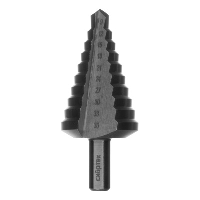 Сверло ступенчатое по металлу, 9-12-15-18-21-24-27-30-33-36 мм, 4241 Сибртех купить в Москве с доставкой по всей России | ProtosMarket.ru