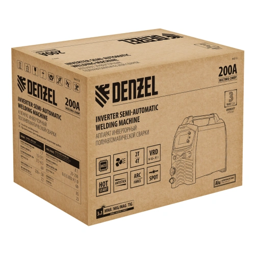 Аппарат инвертор. полуавтомат. сварки MultiMIG-200DP Synergy Double Pulse, 200 А, ПВ 80% Denzel купить в Москве с доставкой по всей России | ProtosMarket.ru