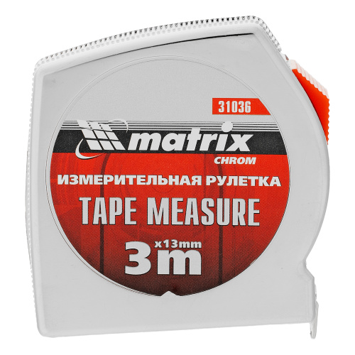 Рулетка Chrom,3 м x 13 мм,хромированный корпус Matrix по ценам производителя в Казани с доставкой по всей России