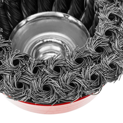 Щетка для УШМ, 100 мм, М14, "чашка", двухрядная, крученая проволока 0.5 мм Matrix купить в Москве с доставкой по всей России | ProtosMarket.ru