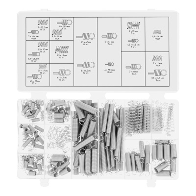 Набор пружин 5.5 х 17.5.5 х 35, 6.5 х 10.7 х 12.5, 7 х 19, 9 х 35, 9.5 х 16, 9.5 х 19 мм, 200 предметов Сибртех купить в Москве с доставкой по всей России | ProtosMarket.ru