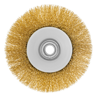 Щетка для УШМ, 125 мм, М14, "тарелка", латунированная витая проволока Matrix по ценам производителя в Казани с доставкой по всей России