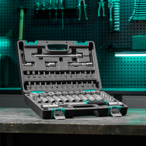 Набор инструментов, 1/2", CrV, пластиковый кейс 60 предметов Stels купить в Москве с доставкой по всей России | ProtosMarket.ru
