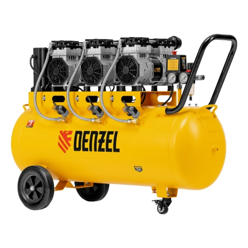 Компрессор безмасляный, малошумный  DLS 2250/100, 2250 Вт, 3x750, 100 л, 410 л/мин блок управления/ Denzel купить в Москве с доставкой по всей России | ProtosMarket.ru