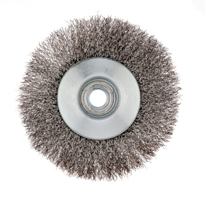 Щетка для УШМ, 115 мм, М14, "тарелка", витая проволока 0.3 мм Сибртех по ценам производителя в Казани с доставкой по всей России