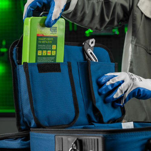 Кейс монтера, 365х300х110 мм, 10 карманов, наплечный ремень Сибртех купить в Москве с доставкой по всей России | ProtosMarket.ru