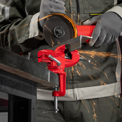 Тиски слесарные, 50 мм, настольные, поворотные, c наковальней MTX купить в Москве с доставкой по всей России | ProtosMarket.ru