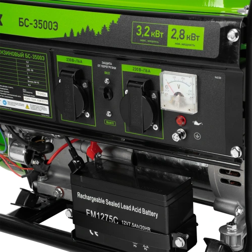Генератор бензиновый БС-3500Э, 3.2 кВт, 230В, 4-х тактный, 15 л, электростартер Сибртех купить в Москве с доставкой по всей России | ProtosMarket.ru