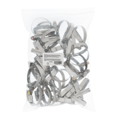 Хомуты нержавеющая сталь, Стандартное болтовое крепление 32-50 мм, 50 штук в упаковке, ширина 9 мм Сибртех купить в Москве с доставкой по всей России | ProtosMarket.ru