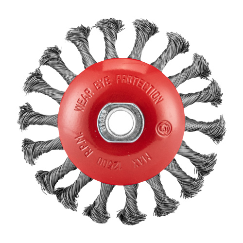 Щетка для УШМ, 115 мм, М14, "тарелка", крученая проволока 0.5 мм Matrix по ценам производителя в Казани с доставкой по всей России