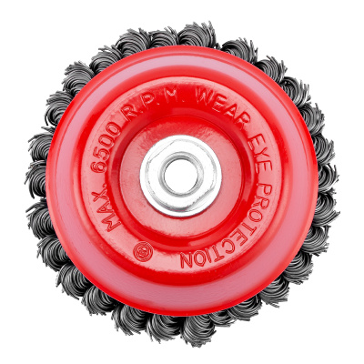 Щетка для УШМ, 125 мм, М14, "чашка", двухрядная, крученая проволока 0.8 мм Matrix купить в Москве с доставкой по всей России | ProtosMarket.ru