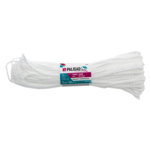 Шнур бельевой полипропиленовый с сердечником, 3 мм, L 20 м, белый, Home Palisad по ценам производителя в Казани с доставкой по всей России