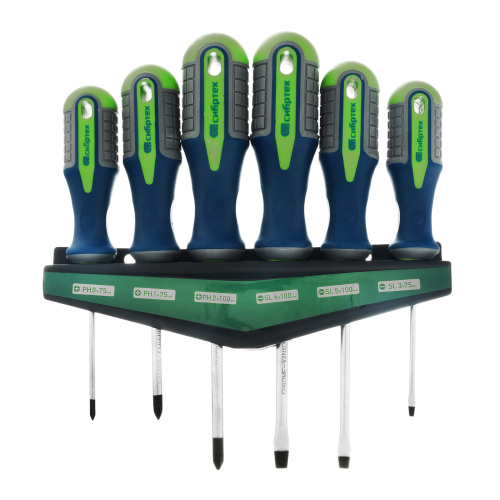 Набор отверток, CrV, трехкомпонентные рукоятки, 6 предметов Сибртех купить в Москве с доставкой по всей России | ProtosMarket.ru