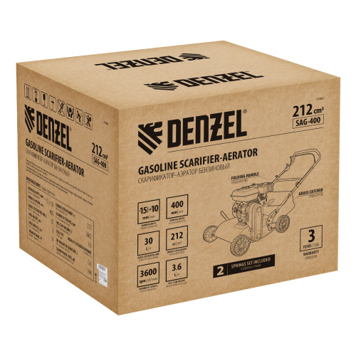 Скарификатор-аэратор бензиновый SAG-400, 212 см3, -15/+10 мм, 40 см Denzel по ценам производителя в Казани с доставкой по всей России