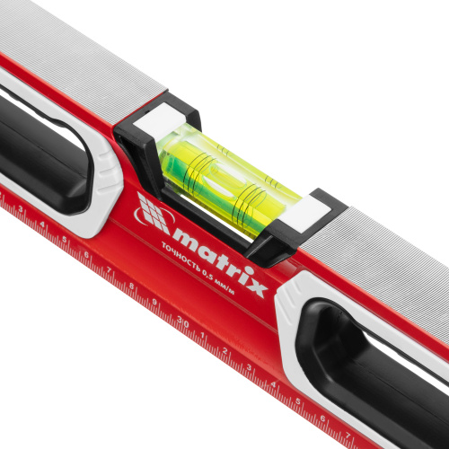 Уровень алюминиевый, магнит, фрезерованный, 3 глазка (1 зеркальный) двухкомпонентные рукоятки, 600 мм Matrix купить в Москве с доставкой по всей России | ProtosMarket.ru