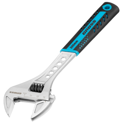 Ключ разводной, 250 мм, CrV, двухкомпонентная ручка Gross купить в Москве с доставкой по всей России | ProtosMarket.ru