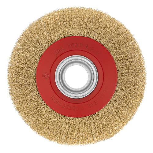 Щетка для точила, 200 мм, посадка 32 мм, плоская, латунированная витая проволока Matrix купить в Москве с доставкой по всей России | ProtosMarket.ru