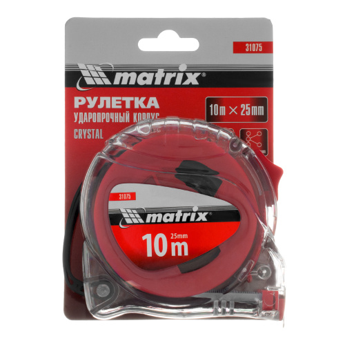 Рулетка Crystal,10 м х 25 мм,корпус из поликарбоната Matrix купить в Москве с доставкой по всей России | ProtosMarket.ru