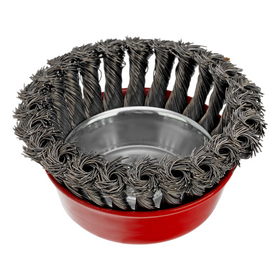 Щетка для УШМ, 100 мм, М14, "чашка", крученая проволока 0.5 мм Matrix по ценам производителя в Казани с доставкой по всей России