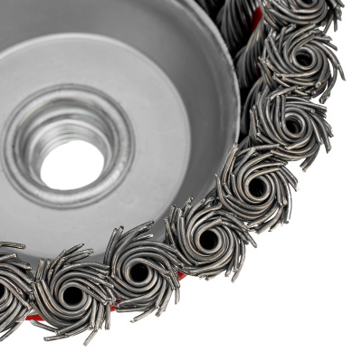 Щетка для УШМ, 100 мм, М14, "чашка", крученая проволока 0.8 мм Matrix по ценам производителя в Казани с доставкой по всей России