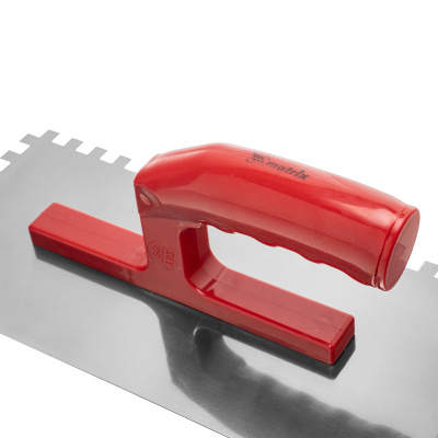 Гладилка стальная, 280 x 130 мм, зеркальная полировка, пластмастмассовая ручка, зуб 8 x 8 мм Matrix по ценам производителя в Казани с доставкой по всей России