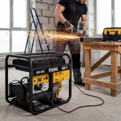 Генератор дизельный DES-85E, 8,5 кВт, 230 В, 16 л, электростартер Denzel купить в Москве с доставкой по всей России | ProtosMarket.ru