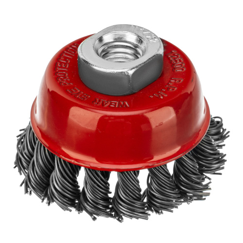 Щетка для УШМ, 65 мм, М14, "чашка", крученая проволока 0.8 мм Matrix по ценам производителя в Казани с доставкой по всей России