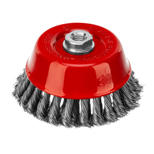 Щетка для УШМ, 125 мм, М14, "чашка", двухрядная, крученая проволока 0.35 мм Matrix купить в Москве с доставкой по всей России | ProtosMarket.ru