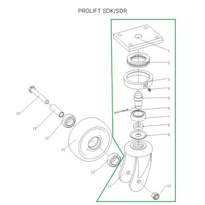 Кронштейн колесной опоры для штабелеров SDR1536/1545S/1645/1656/2036/2045, SDK купить в Москве с доставкой по всей России | ProtosMarket.ru