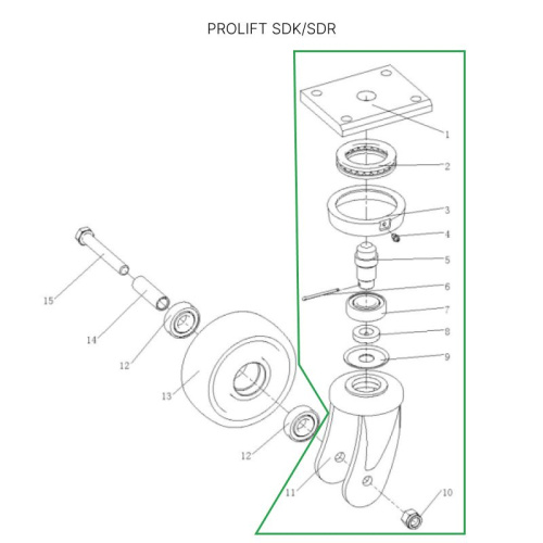 Кронштейн колесной опоры для штабелеров SDR1536/1545S/1645/1656/2036/2045, SDK по ценам производителя в Казани с доставкой по всей России