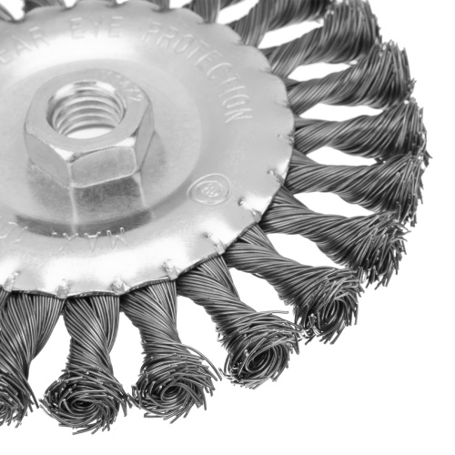 Щетка для УШМ 125 мм, М14, плоская, крученая проволока 0.5 мм Matrix по ценам производителя в Казани с доставкой по всей России