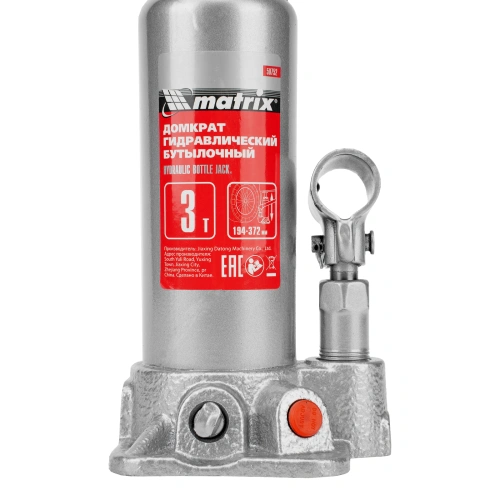 Домкрат гидравлический бутылочный, 3 т, высота подъема 194-372 мм, в пластиковый кейсе Matrix по ценам производителя в Казани с доставкой по всей России