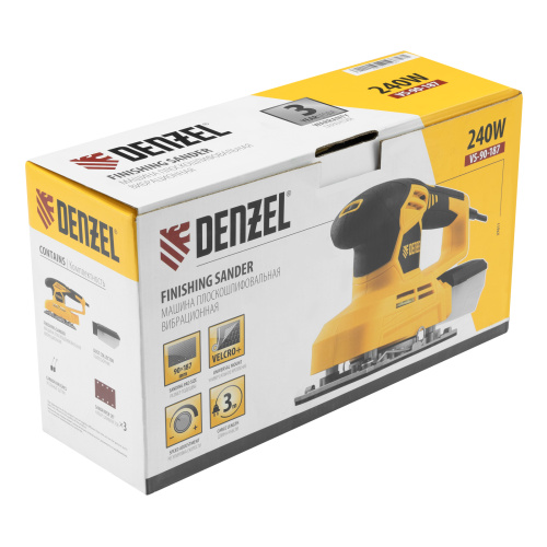 Машина плоскошлифовальная вибрационная VS-90-187, 240 Вт, 6000-11000 об/мин Denzel купить в Москве с доставкой по всей России | ProtosMarket.ru