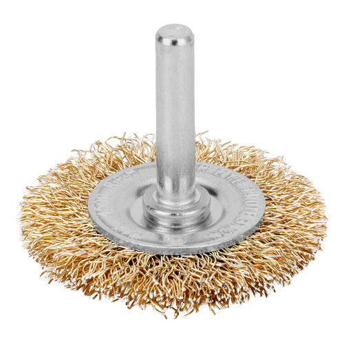 Щетка для дрели, 50 мм, плоская со шпилькой, латунированная витая проволока Matrix по ценам производителя в Казани с доставкой по всей России