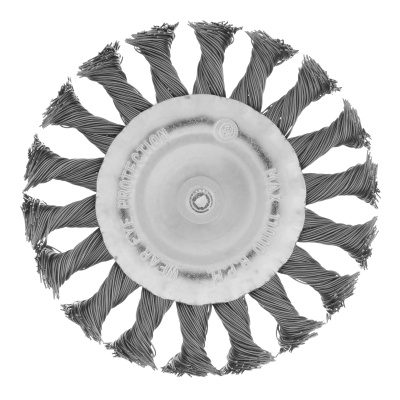 Щетка для дрели, 100 мм, плоская со шпилькой, крученая металлическая проволока Matrix по ценам производителя в Казани с доставкой по всей России