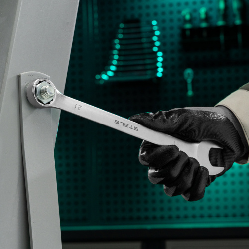 Ключ комбинированный, 21 мм, CrV, матовый хром Stels по ценам производителя в Казани с доставкой по всей России