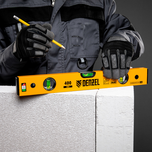 Уровень алюминиевый, 400 мм, фрезерованный, 3 глазка Denzel купить в Москве с доставкой по всей России | ProtosMarket.ru