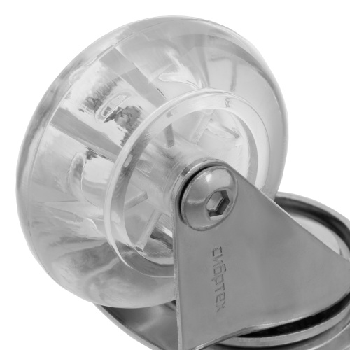 Колесо ПУ прозрачное поворотное d-50 мм, крепление платформенное Сибртех по ценам производителя в Казани с доставкой по всей России