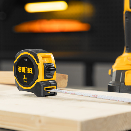 Рулетка 3м х 16мм, двухкомп. корпус, магнитный обрезиненный зацеп Denzel по ценам производителя в Казани с доставкой по всей России