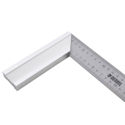 Угольник стальной 250 мм, нержавеющая сталь, градуировка, алюминиевое основание Denzel по ценам производителя в Казани с доставкой по всей России